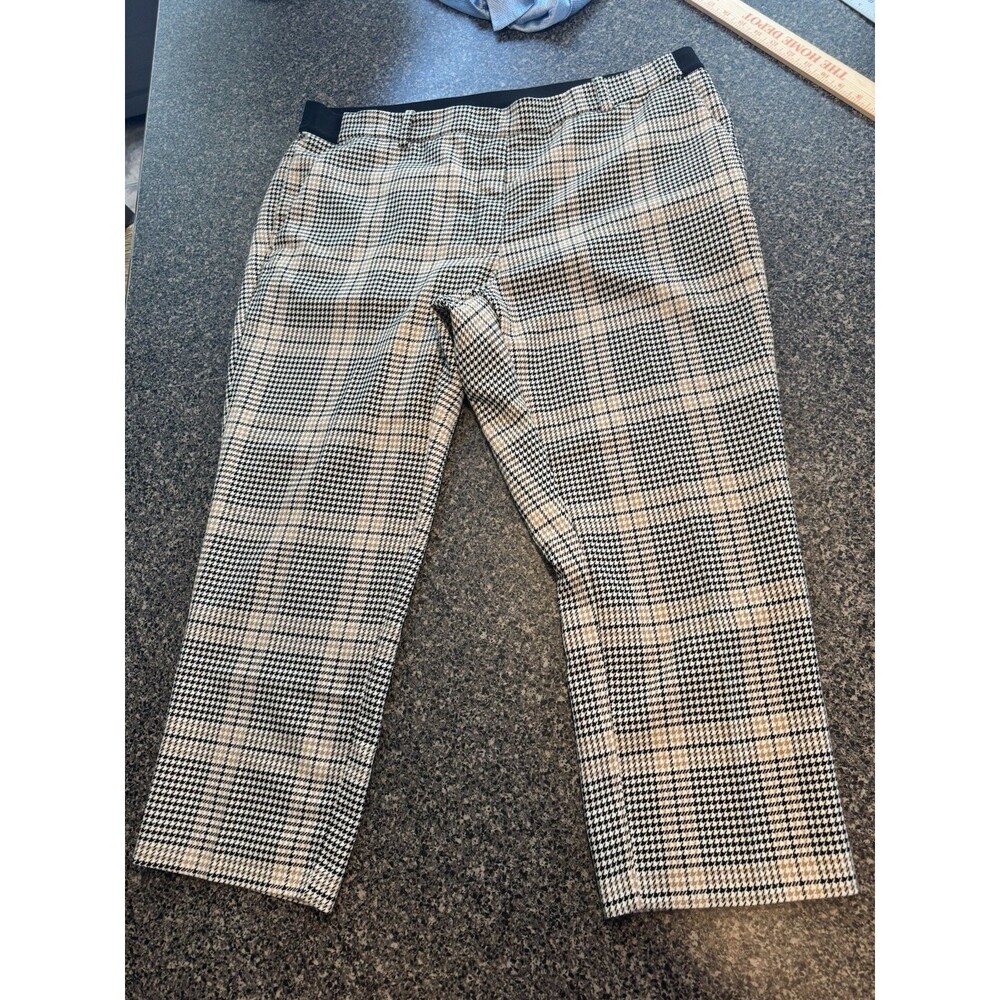 H&M Pants Plaid Cropped Trousers XL Women’s XL Office Siren Dark Academia Preppy - Picture 6 of 12